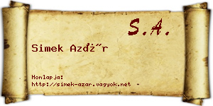 Simek Azár névjegykártya